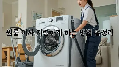 원룸 이사, 저렴하게 하는 방법 총정리!